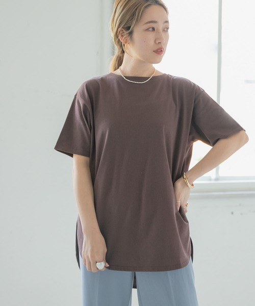 ITEMS URBANRESEARCH（アイテムズ アーバンリサーチ）の「シャツテールビッグTシャツ（Tシャツ/カットソー・レディース・オフホワイト/ブラウン/ブラック/ミント・FREE）」の17枚目の写真