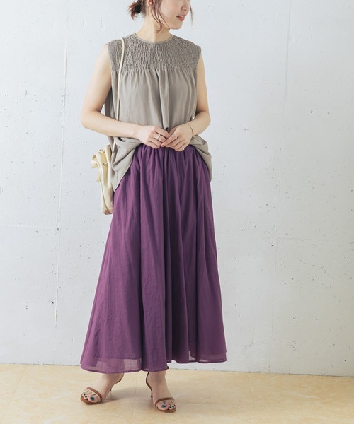 URBAN RESEARCH ROSSO WOMEN（アーバンリサーチ　ロッソ）の「シャーリングチュニックブラウス（シャツ/ブラウス・レディース・オフホワイト/モカ/ブルー系その他・FREE）」の19枚目の写真