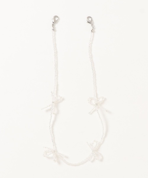 Bonjour Girl（ボンジュールガール）の「Casselini/ ビーズモチーフネックレスマスクチェーン（ネックレス・レディース・ホワイト・FREE）」の2枚目の写真