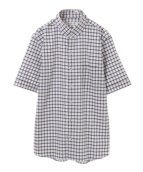 MEN'S MELROSE(メンズメルローズ)の「ストレッチパターンドビーシャツ(シャツ/ブラウス・メンズ・サックスブルー/ホワイト系その他・2/3/4)」の1枚目の写真