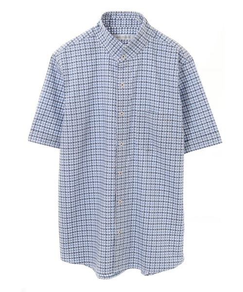 MEN'S MELROSE(メンズメルローズ)の「ストレッチパターンドビーシャツ(シャツ/ブラウス・メンズ・サックスブルー/ホワイト系その他・2/3/4)」の2枚目の写真