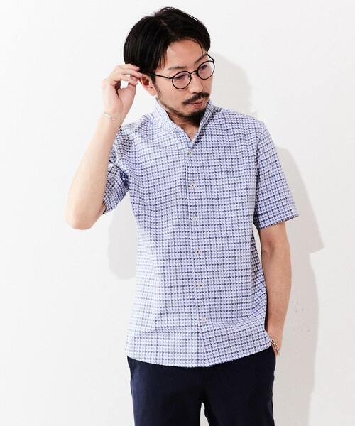 MEN'S MELROSE(メンズメルローズ)の「ストレッチパターンドビーシャツ(シャツ/ブラウス・メンズ・サックスブルー/ホワイト系その他・2/3/4)」の3枚目の写真