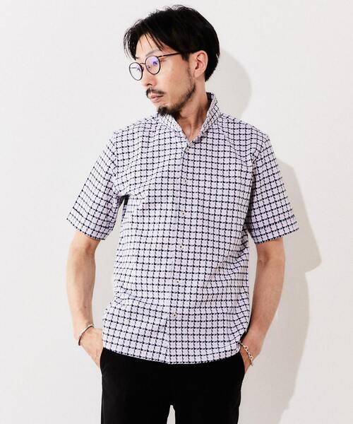 MEN'S MELROSE(メンズメルローズ)の「ストレッチパターンドビーシャツ(シャツ/ブラウス・メンズ・サックスブルー/ホワイト系その他・2/3/4)」の4枚目の写真