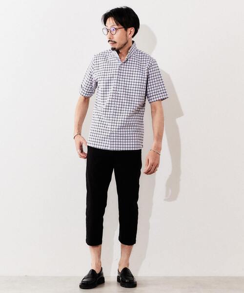 MEN'S MELROSE(メンズメルローズ)の「ストレッチパターンドビーシャツ(シャツ/ブラウス・メンズ・サックスブルー/ホワイト系その他・2/3/4)」の12枚目の写真