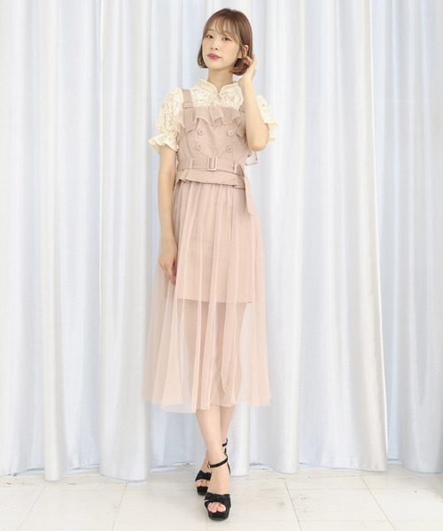 TITTY&CO.（ティティーアンドコー）の「バイカラーリボンレースブラウス（シャツ/ブラウス・レディース・ライトブルー/ベージュ/オフホワイト・FREE）」の16枚目の写真