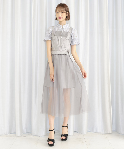 TITTY&CO.（ティティーアンドコー）の「バイカラーリボンレースブラウス（シャツ/ブラウス・レディース・ライトブルー/ベージュ/オフホワイト・FREE）」の18枚目の写真