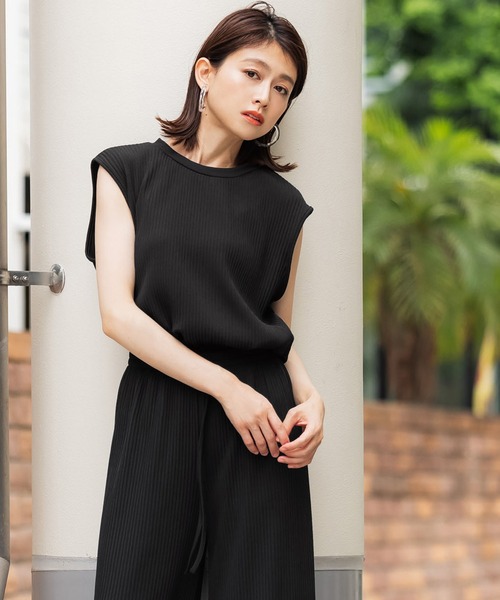 coca（coca）（コカ）の「リブノースリーブトップス（タンクトップ・レディース・ブラック/ネイビー/ブラウン/グレー系その他・M/L）」の2枚目の写真