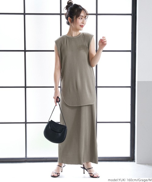 coca（coca）（コカ）の「リブノースリーブトップス（タンクトップ・レディース・ブラック/ネイビー/ブラウン/グレー系その他・M/L）」の5枚目の写真