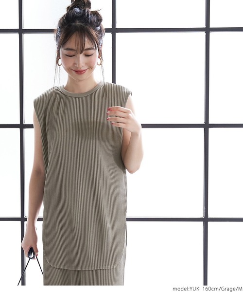 coca（coca）（コカ）の「リブノースリーブトップス（タンクトップ・レディース・ブラック/ネイビー/ブラウン/グレー系その他・M/L）」の6枚目の写真