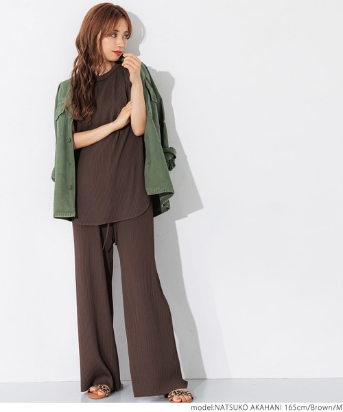 coca（coca）（コカ）の「リブノースリーブトップス（タンクトップ・レディース・ブラック/ネイビー/ブラウン/グレー系その他・M/L）」の17枚目の写真