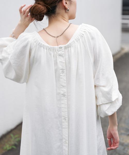 CIAOPANIC TYPY（チャオパニックティピー）の「【2WAY】タックスリーブボリュームワンピース（ワンピース・レディース・ブラック/マスタード/オフホワイト・ONE SIZE）」の2枚目の写真