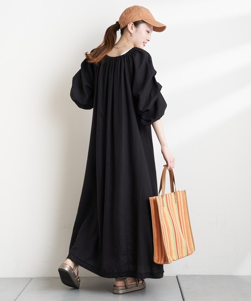 CIAOPANIC TYPY（チャオパニックティピー）の「【2WAY】タックスリーブボリュームワンピース（ワンピース・レディース・ブラック/マスタード/オフホワイト・ONE SIZE）」の3枚目の写真