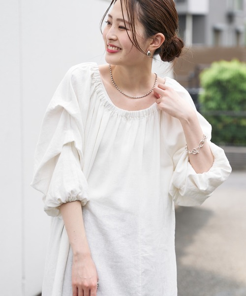 CIAOPANIC TYPY（チャオパニックティピー）の「【2WAY】タックスリーブボリュームワンピース（ワンピース・レディース・ブラック/マスタード/オフホワイト・ONE SIZE）」の7枚目の写真