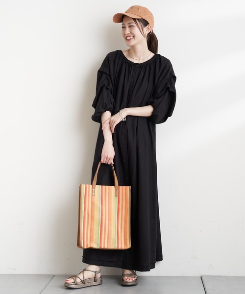 CIAOPANIC TYPY（チャオパニックティピー）の「【2WAY】タックスリーブボリュームワンピース（ワンピース・レディース・ブラック/マスタード/オフホワイト・ONE SIZE）」の9枚目の写真