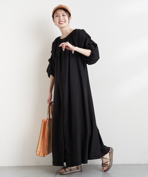 CIAOPANIC TYPY（チャオパニックティピー）の「【2WAY】タックスリーブボリュームワンピース（ワンピース・レディース・ブラック/マスタード/オフホワイト・ONE SIZE）」の10枚目の写真