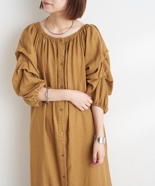 CIAOPANIC TYPY（チャオパニックティピー）の「【2WAY】タックスリーブボリュームワンピース（ワンピース・レディース・ブラック/マスタード/オフホワイト・ONE SIZE）」の18枚目の写真