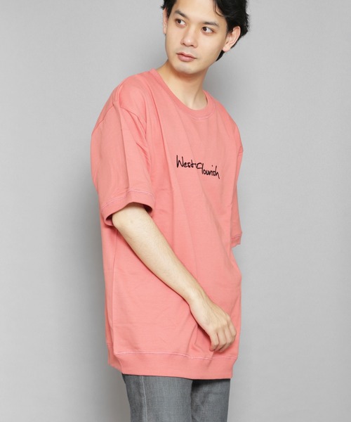 Bling Leads(ブリングリーズ)の「bling leads/ミニ裏毛PIB仕様半袖クルー(Tシャツ/カットソー・メンズ・オレンジ系その他/ホワイト/ネイビー/ベージュ/カーキ/ブラック・MEDIUM/LARGE)」の1枚目の写真