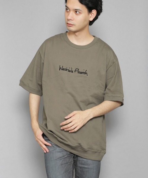 Bling Leads(ブリングリーズ)の「bling leads/ミニ裏毛PIB仕様半袖クルー(Tシャツ/カットソー・メンズ・オレンジ系その他/ホワイト/ネイビー/ベージュ/カーキ/ブラック・MEDIUM/LARGE)」の5枚目の写真