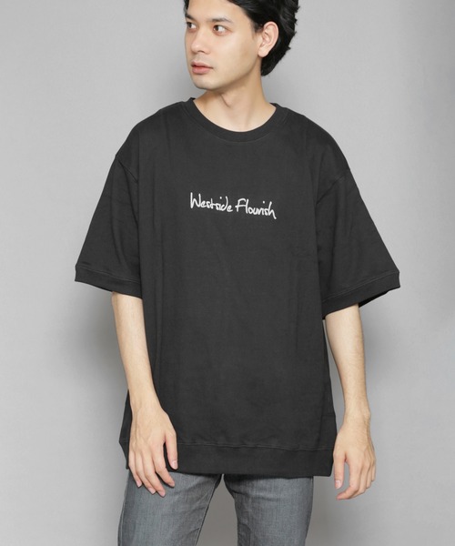 Bling Leads(ブリングリーズ)の「bling leads/ミニ裏毛PIB仕様半袖クルー(Tシャツ/カットソー・メンズ・オレンジ系その他/ホワイト/ネイビー/ベージュ/カーキ/ブラック・MEDIUM/LARGE)」の3枚目の写真