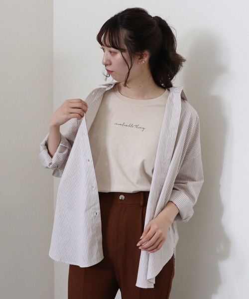 archives（アルシーヴ）の「ストライプシャツ（シャツ/ブラウス・レディース・ブルー/レッド/ベージュ/ブラック/グリーン・MEDIUM）」の12枚目の写真