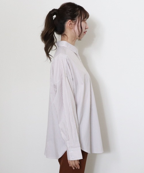 archives（アルシーヴ）の「ストライプシャツ（シャツ/ブラウス・レディース・ブルー/レッド/ベージュ/ブラック/グリーン・MEDIUM）」の22枚目の写真