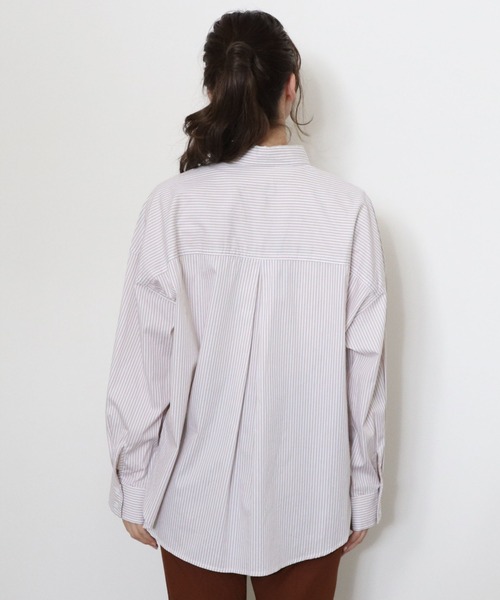 archives（アルシーヴ）の「ストライプシャツ（シャツ/ブラウス・レディース・ブルー/レッド/ベージュ/ブラック/グリーン・MEDIUM）」の9枚目の写真