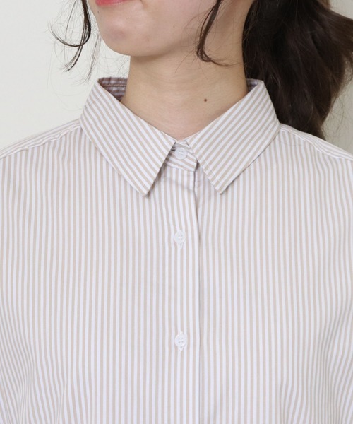 archives（アルシーヴ）の「ストライプシャツ（シャツ/ブラウス・レディース・ブルー/レッド/ベージュ/ブラック/グリーン・MEDIUM）」の7枚目の写真