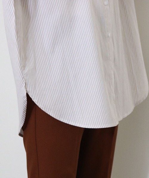 archives（アルシーヴ）の「ストライプシャツ（シャツ/ブラウス・レディース・ブルー/レッド/ベージュ/ブラック/グリーン・MEDIUM）」の20枚目の写真