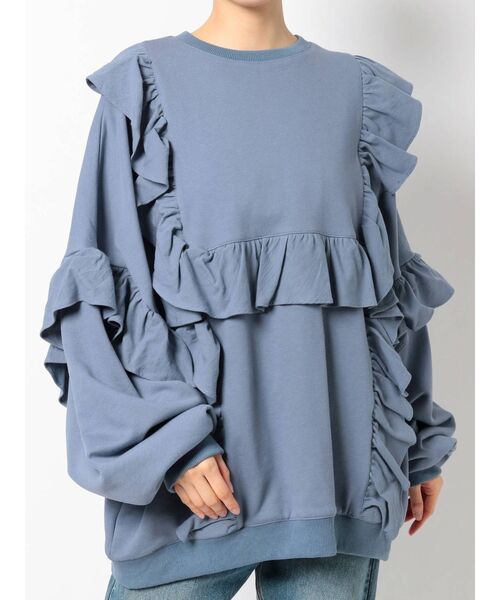 jouetie（ジュエティ）の「マルチフリルプルオーバー【スウェット/トレーナー】（スウェット・レディース・ブラック/オフホワイト/ブルー/グリーン・MEDIUM）」の5枚目の写真