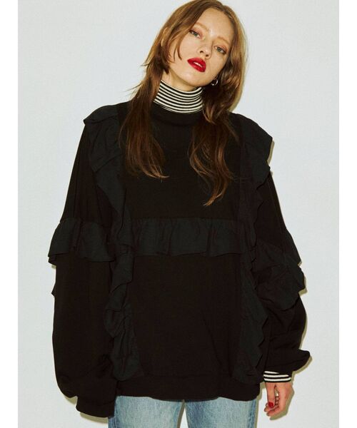 jouetie（ジュエティ）の「マルチフリルプルオーバー【スウェット/トレーナー】（スウェット・レディース・ブラック/オフホワイト/ブルー/グリーン・MEDIUM）」の14枚目の写真