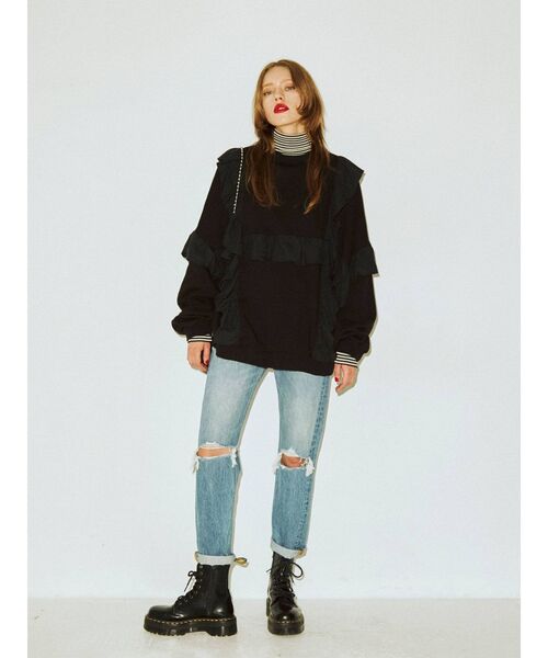 jouetie（ジュエティ）の「マルチフリルプルオーバー【スウェット/トレーナー】（スウェット・レディース・ブラック/オフホワイト/ブルー/グリーン・MEDIUM）」の19枚目の写真