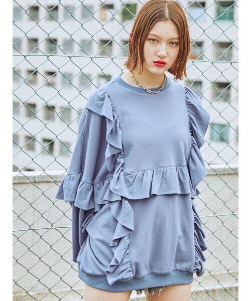 jouetie（ジュエティ）の「マルチフリルプルオーバー【スウェット/トレーナー】（スウェット・レディース・ブラック/オフホワイト/ブルー/グリーン・MEDIUM）」の22枚目の写真