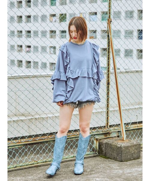 STELLA McCARTNEY ラッフルフリル プルオーバー スウェット adidas by Stella McCartney (アディダス バイ ステラ