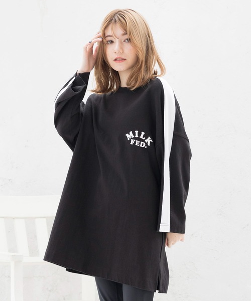 MILKFED.(ミルクフェド)の「SHOULDER LINE TOP(Tシャツ/カットソー・レディース・ホワイト/ブラック/ライトグリーン・ONE SIZE)」の2枚目の写真
