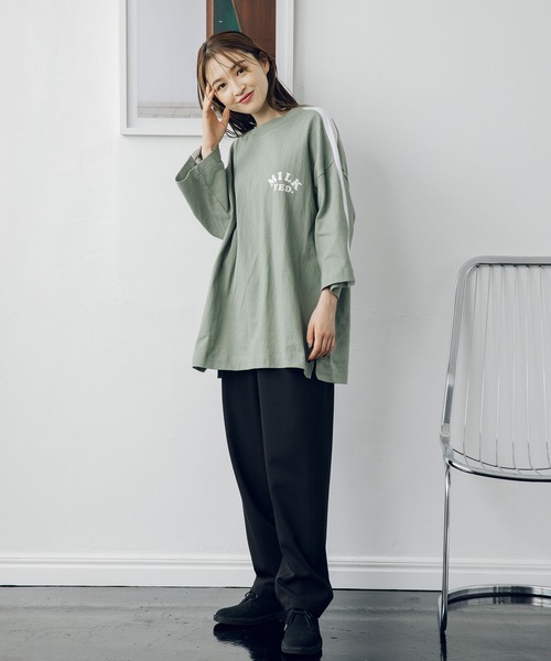 MILKFED.(ミルクフェド)の「SHOULDER LINE TOP(Tシャツ/カットソー・レディース・ホワイト/ブラック/ライトグリーン・ONE SIZE)」の14枚目の写真