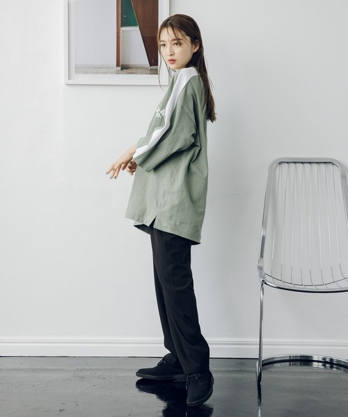 MILKFED.(ミルクフェド)の「SHOULDER LINE TOP(Tシャツ/カットソー・レディース・ホワイト/ブラック/ライトグリーン・ONE SIZE)」の19枚目の写真