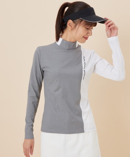 JUN&ROPE'(ジュンアンドロペ)の「【UV】【吸水速乾】バイカラー切替長袖プルオーバー(Tシャツ/カットソー・レディース・ブラック/グレー/ピンク・S/M/L)」の3枚目の写真