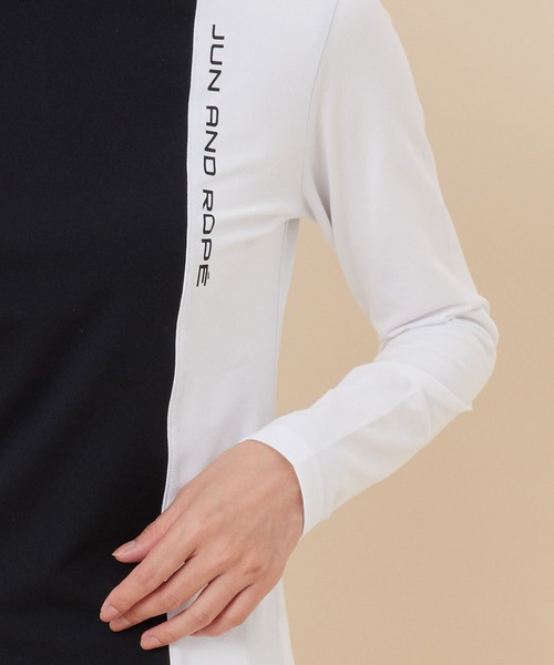 JUN&ROPE'(ジュンアンドロペ)の「【UV】【吸水速乾】バイカラー切替長袖プルオーバー(Tシャツ/カットソー・レディース・ブラック/グレー/ピンク・S/M/L)」の9枚目の写真