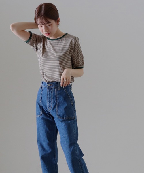 Cheek（チーク）の「ボーダーリンガーＴｅｅ（Tシャツ/カットソー・レディース・ピンク/グリーン/ホワイト×ブラック/ブラック×ホワイト・FREE）」の20枚目の写真