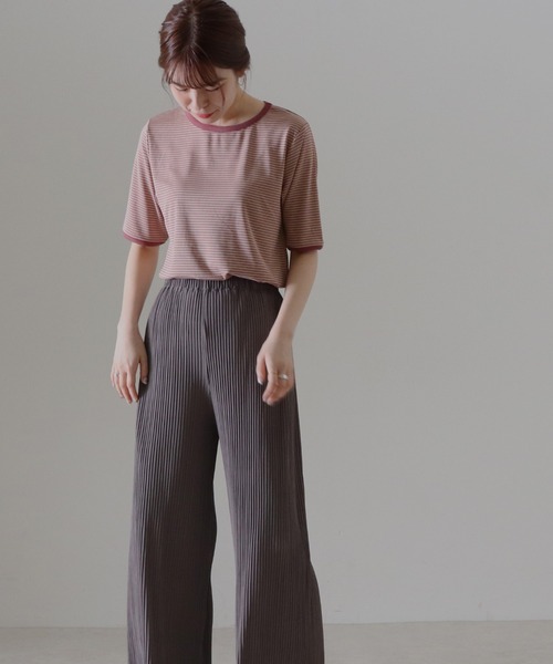 Cheek（チーク）の「ボーダーリンガーＴｅｅ（Tシャツ/カットソー・レディース・ピンク/グリーン/ホワイト×ブラック/ブラック×ホワイト・FREE）」の21枚目の写真