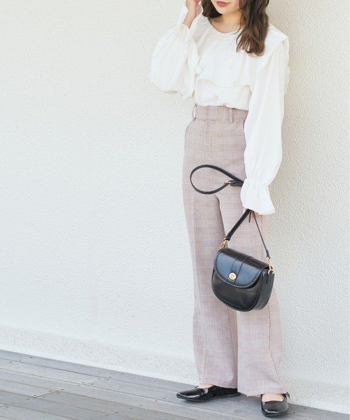 OLIVE des OLIVE（オリーブデオリーブ）の「ケープカラーバックリボンブラウス（シャツ/ブラウス・レディース・ブラック/ベージュ/オフホワイト・FREE）」の9枚目の写真