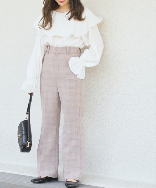 OLIVE des OLIVE（オリーブデオリーブ）の「ケープカラーバックリボンブラウス（シャツ/ブラウス・レディース・ブラック/ベージュ/オフホワイト・FREE）」の12枚目の写真