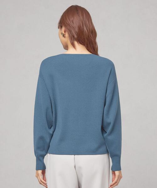 closet story(クローゼットストーリー)の「<closet story>アツデ Vネック セットアップ プルオーバー -ウォッシャブル-(ニット/セーター・レディース・ブラック/ロイヤルブルー・FREE)」の6枚目の写真