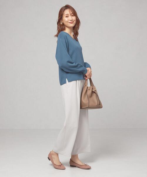 closet story(クローゼットストーリー)の「<closet story>アツデ Vネック セットアップ プルオーバー -ウォッシャブル-(ニット/セーター・レディース・ブラック/ロイヤルブルー・FREE)」の5枚目の写真