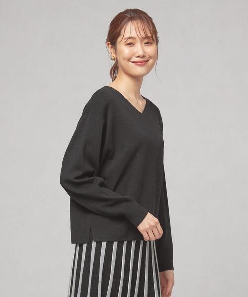 closet story(クローゼットストーリー)の「<closet story>アツデ Vネック セットアップ プルオーバー -ウォッシャブル-(ニット/セーター・レディース・ブラック/ロイヤルブルー・FREE)」の14枚目の写真