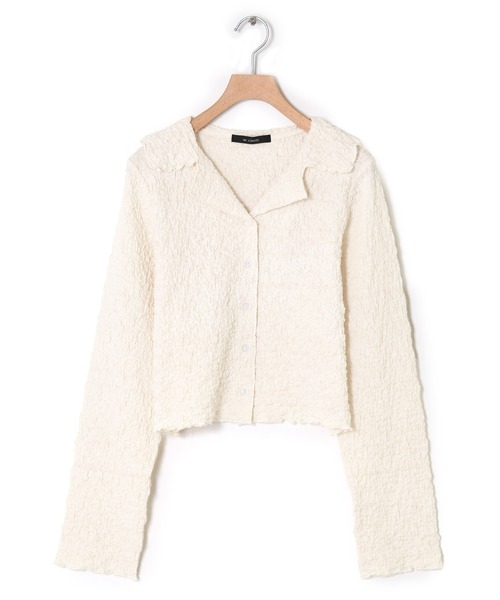 w closet（ダブルクローゼット）の「しわしわカットソーロングスリーブオープンカラーシャツ（シャツ/ブラウス・レディース・オフホワイト/グリーン/ブラック・FREE）」の12枚目の写真