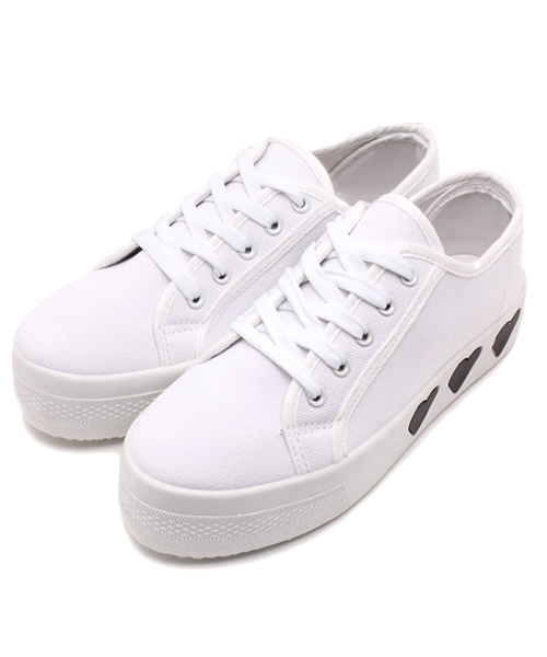 WEGO(ウィゴー)の「WEGO/ハートスニーカー(スニーカー・レディース・ホワイト/ブラック/グリーン/ピンク/イエロー/パープル/ホワイト系その他・MEDIUM/LARGE)」の8枚目の写真