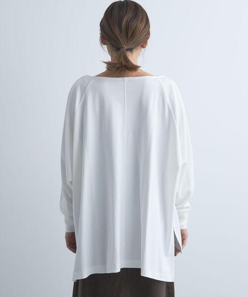 green label relaxing（グリーンレーベルリラクシング）の「ニュアンス ビッグ プルオーバー カットソー Tシャツ（Tシャツ/カットソー・レディース・ブラック/ダークブラウン/オフホワイト/モカ・FREE）」の6枚目の写真