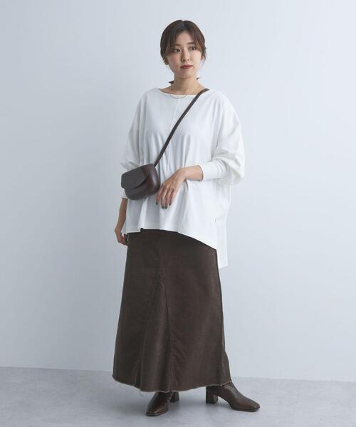 green label relaxing（グリーンレーベルリラクシング）の「ニュアンス ビッグ プルオーバー カットソー Tシャツ（Tシャツ/カットソー・レディース・ブラック/ダークブラウン/オフホワイト/モカ・FREE）」の13枚目の写真