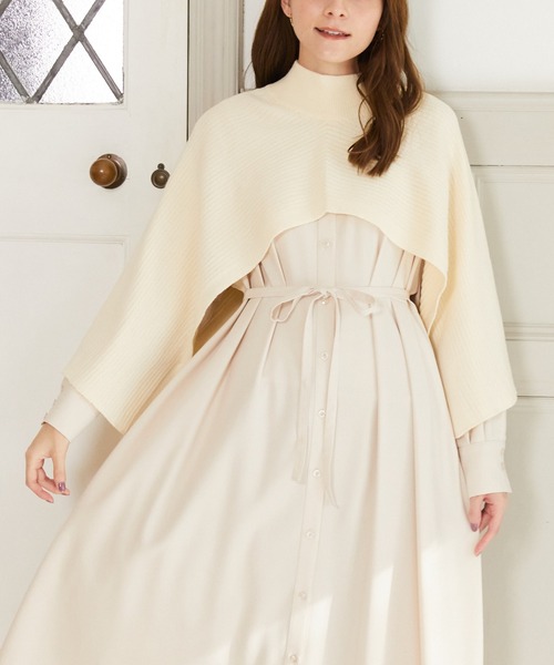 Rewde（ルゥデ）の「【3WAY】ニットベスト（1R14-09197）（ニット/セーター・レディース・ホワイト/ブラック/モカ・M）」の2枚目の写真